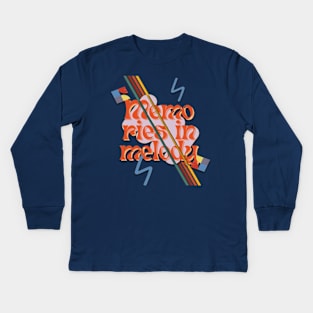 Retro groovy,  memories in melody. Kids Long Sleeve T-Shirt